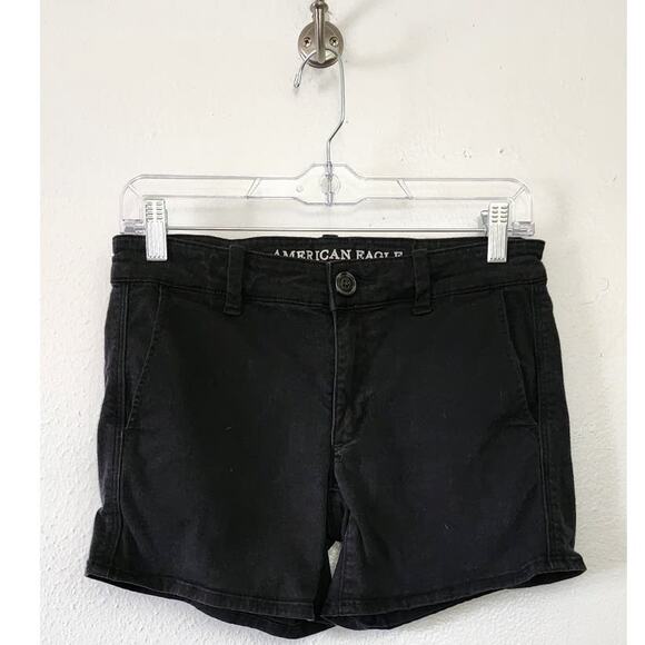 American Eagle Super Stretch AEO Twill X Black Low-Rise Chino Shorts 4 - Picture 11 of 11
